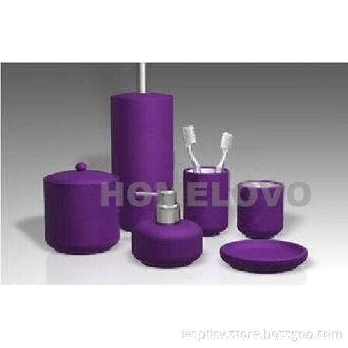 Pure Purple 6 piece Ceramic Bathroom Set Custom made shampo